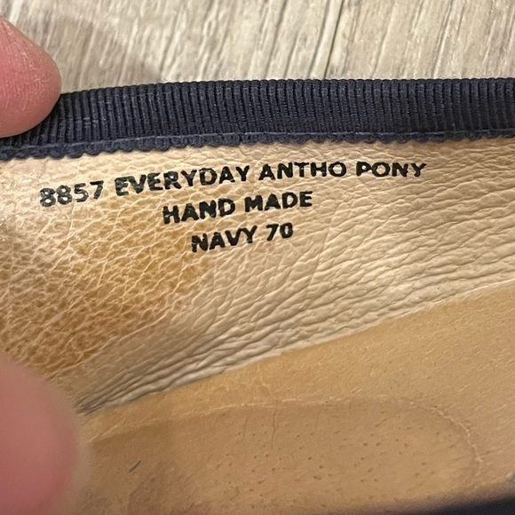 Anthology Everyday Antho Pony Ballet Flats 7 Navy #8857 Handmade - Picture 10 of 12